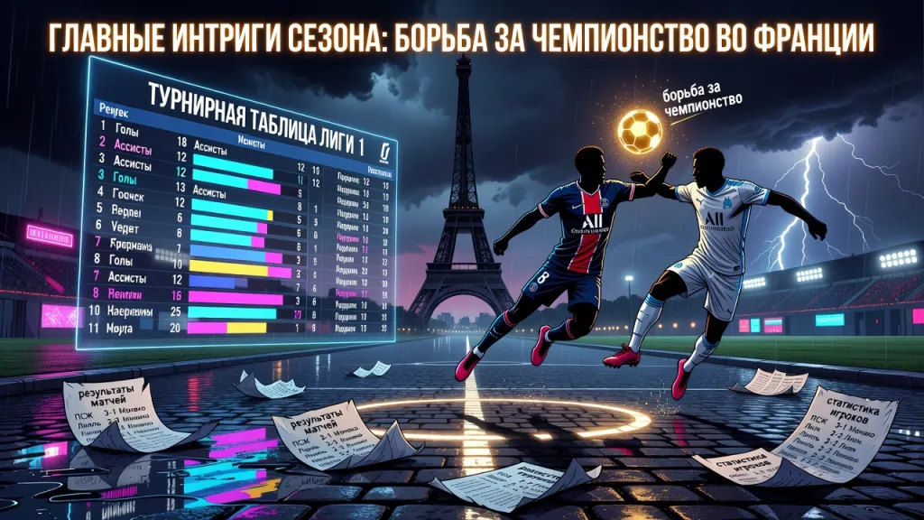 Главные интриги сезона: турнирная таблица Лиги 1, результаты матчей и борьба за чемпионство во Франции на фоне статистики игроков